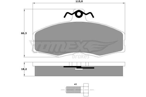 TOMEX BRAKES stabdžių trinkelių rinkinys, diskinis stabdys TX 10-27